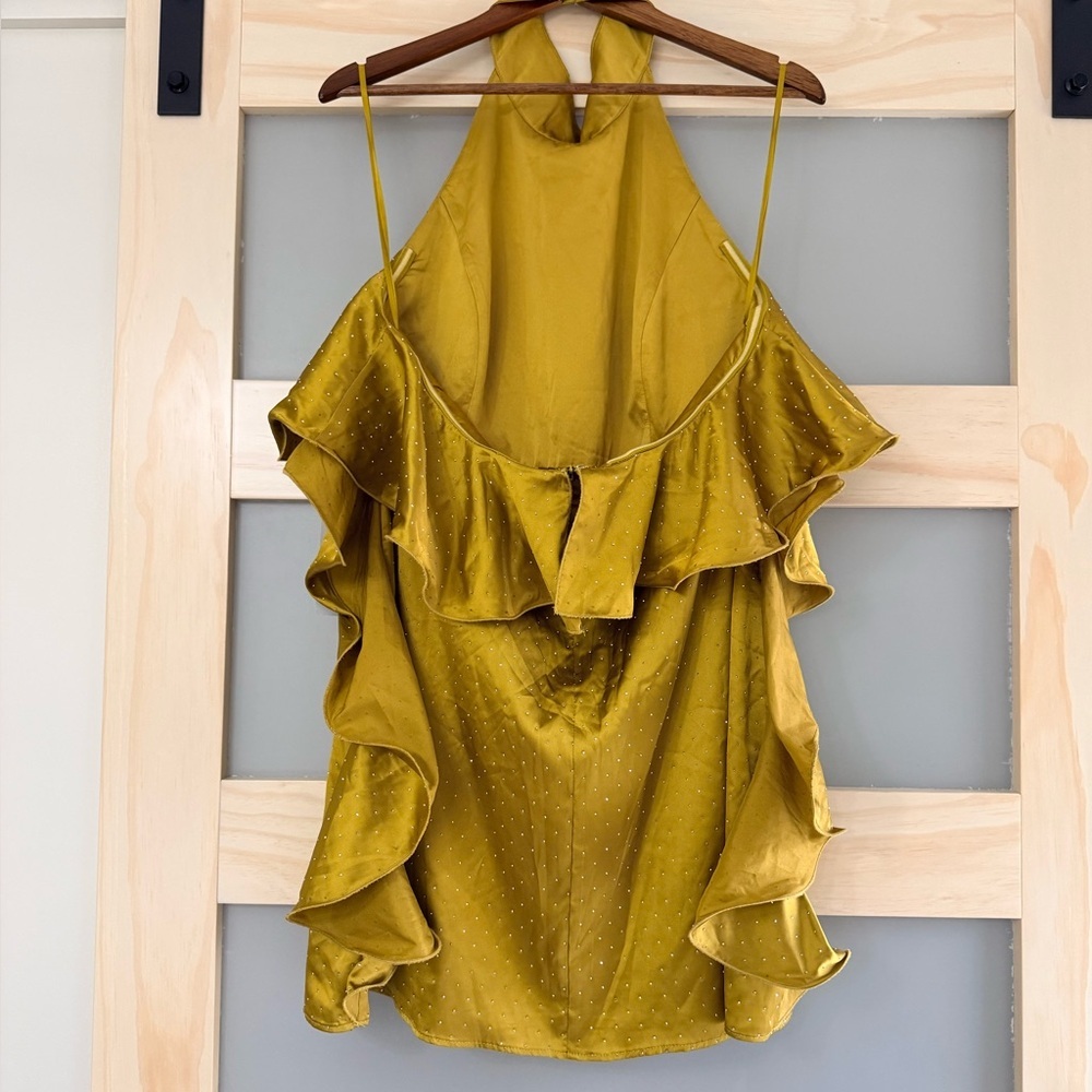 💎 Badgley Mischka Jewel Crystal Satin Halter Mini Dress Size 14 - Picture 7 of 10